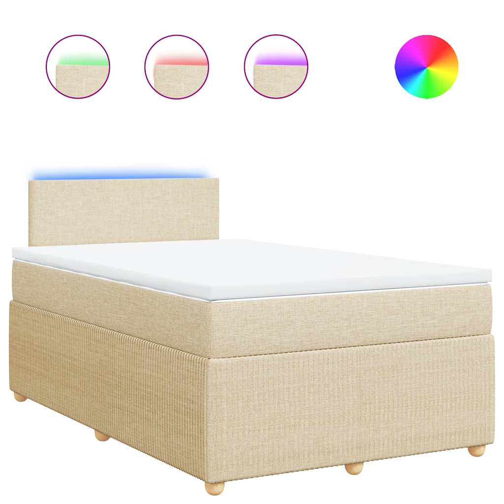 Krevet box spring s madracem krem 120 x 190 cm od tkanine