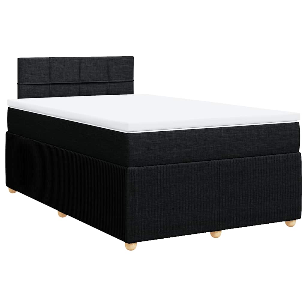 Krevet box spring s madracem crni 120 x 190 cm od tkanine