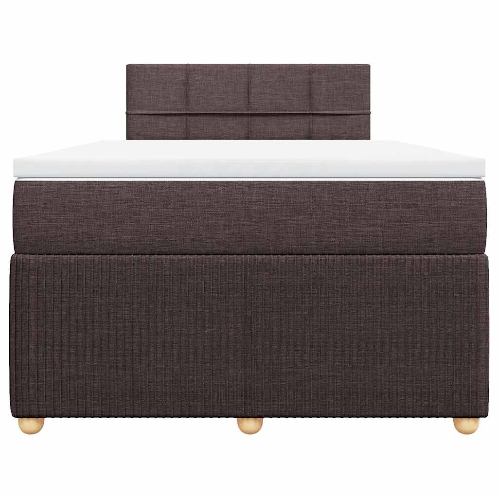 Krevet box spring s madracem tamnosmeđi 120 x 190 cm od tkanine
