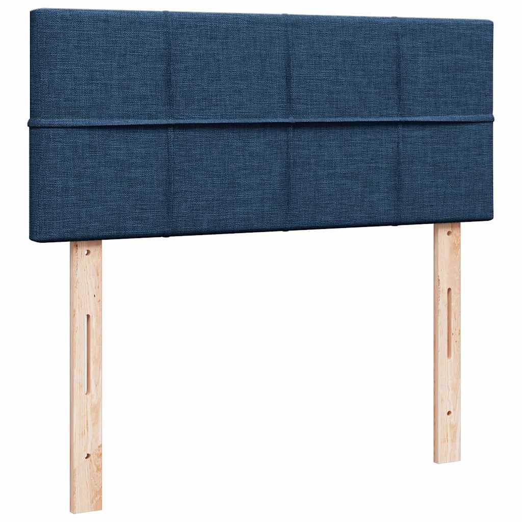Krevet s oprugama i madracem plavi 120 x 190 cm od tkanine