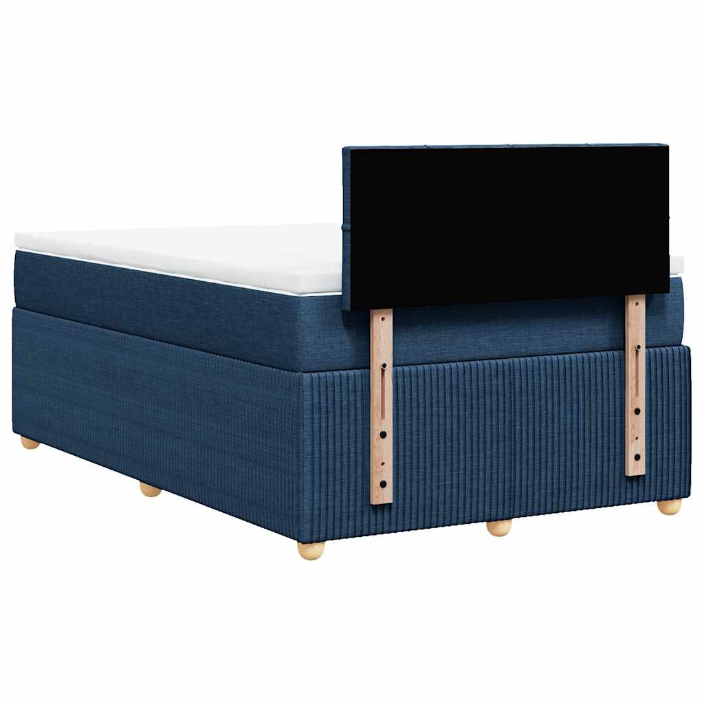 Krevet s oprugama i madracem plavi 120 x 190 cm od tkanine