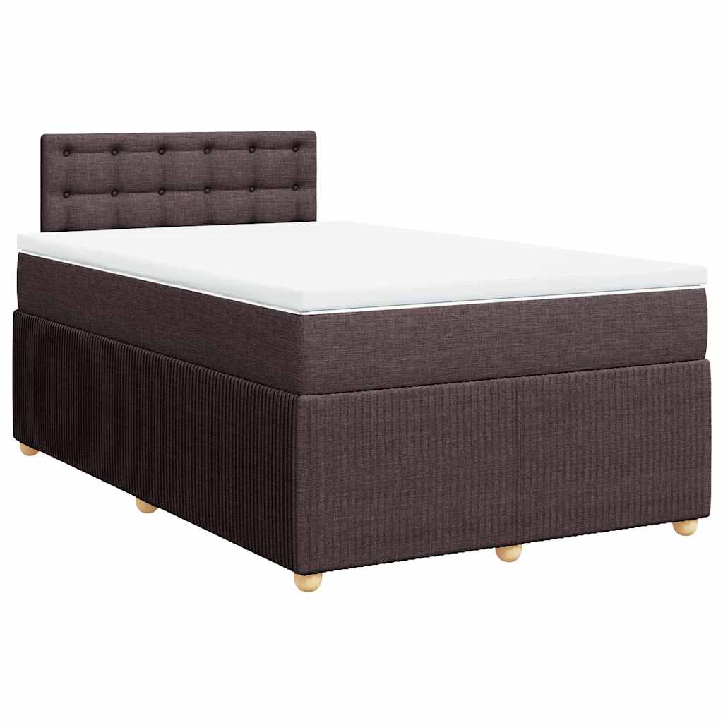 Krevet box spring s madracem tamnosmeđi 120 x 190 cm od tkanine