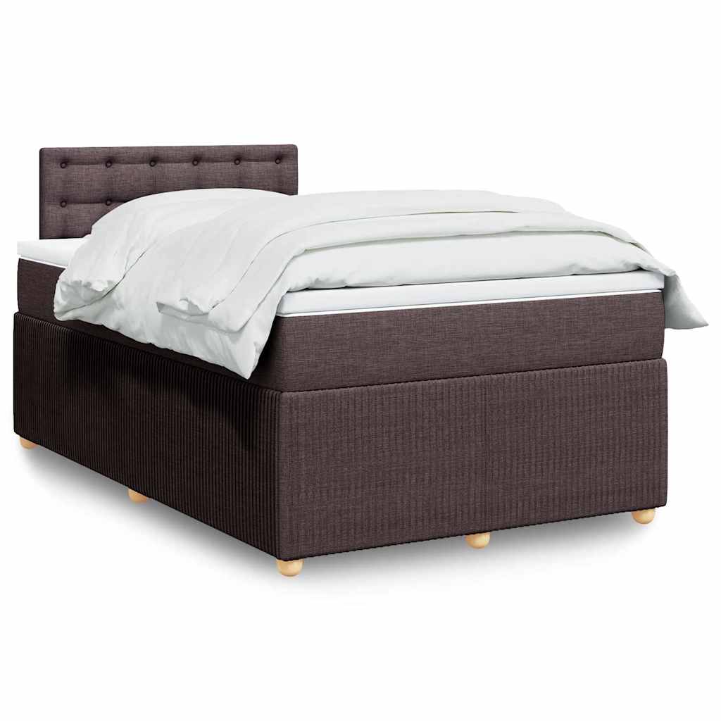 Krevet box spring s madracem tamnosmeđi 120 x 190 cm od tkanine