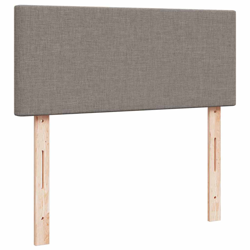 Krevet s oprugama i madracem smeđesivi 120 x 200 cm od tkanine