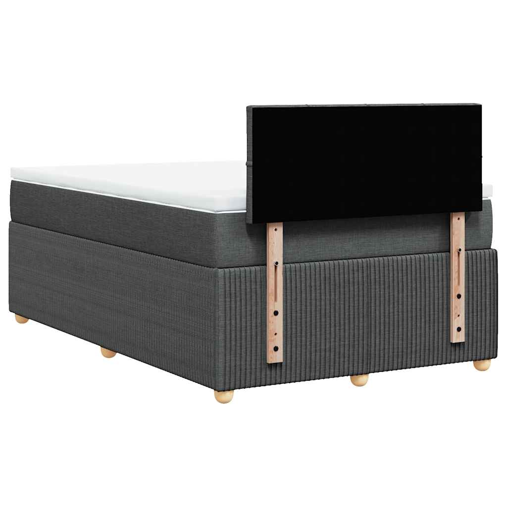 Krevet s oprugama i madracem tamnosivi 120 x 200 cm od tkanine