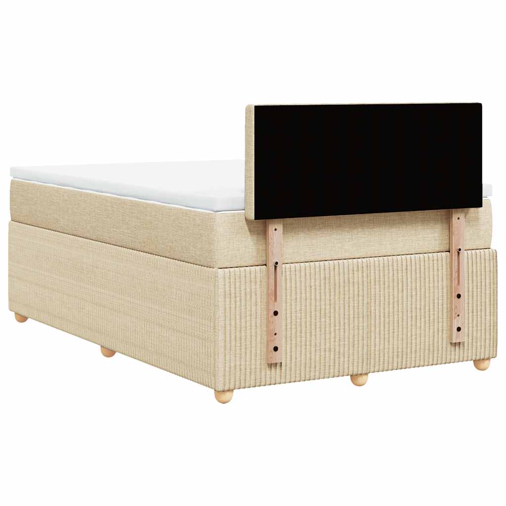 Krevet s oprugama i madracem krem 120 x 200 cm od tkanine