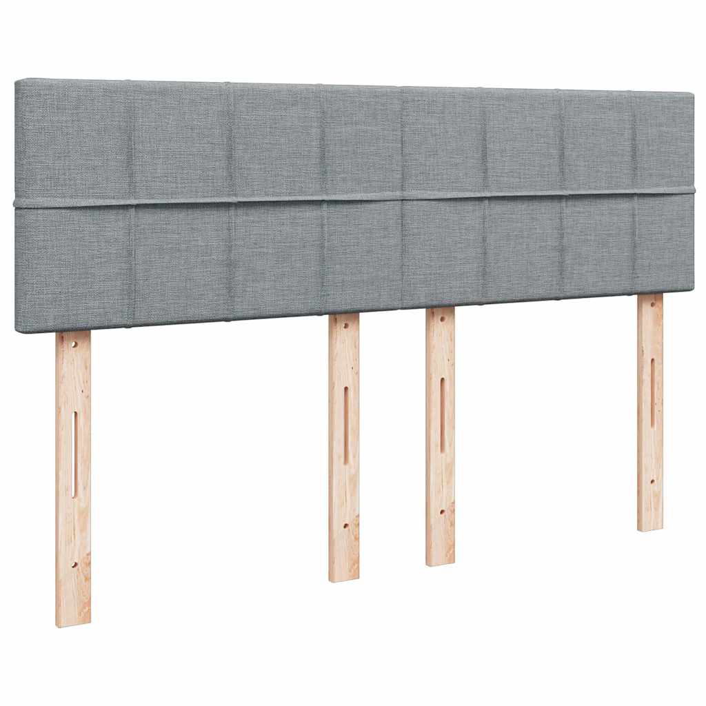 Krevet s oprugama i madracem svjetlosivi 140x190 cm od tkanine