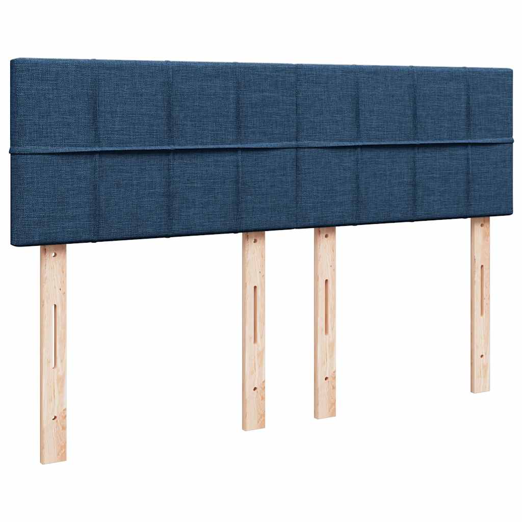 Krevet s oprugama i madracem plavi 140 x 190 cm od tkanine