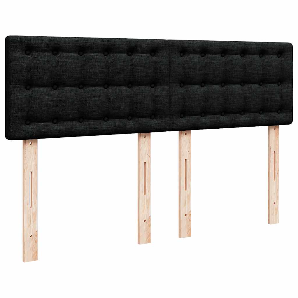 Krevet s oprugama i madracem crni 140 x 190 cm od tkanine