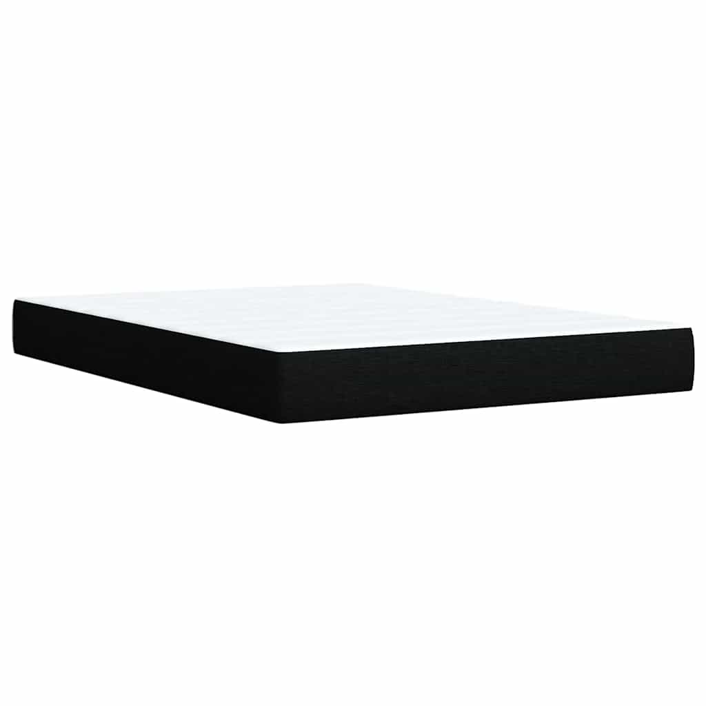 Krevet s oprugama i madracem crni 140 x 190 cm od tkanine