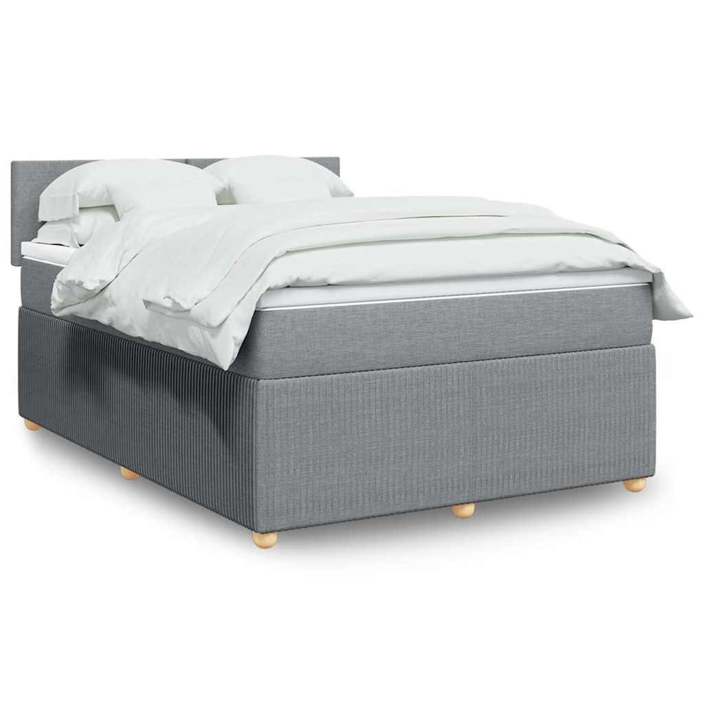 Krevet box spring s madracem svjetlosivi 140x200 cm od tkanine