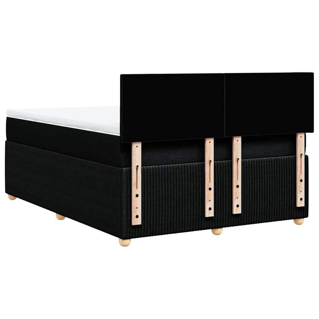 Krevet s oprugama i madracem crni 140x200 cm od tkanine