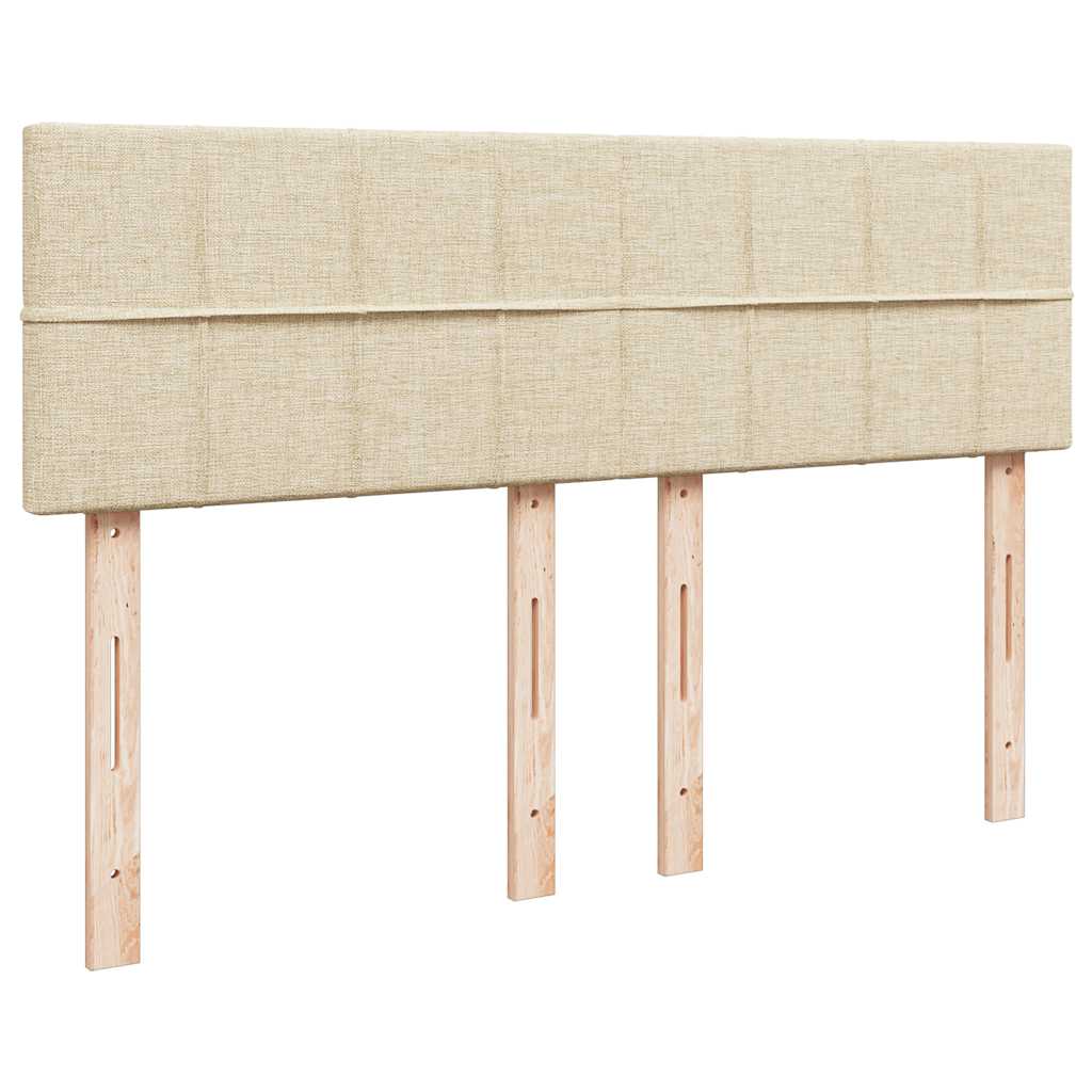 Krevet s oprugama i madracem krem 140x200 cm od tkanine