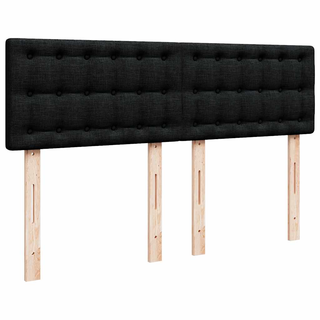 Krevet s oprugama i madracem crni 140x200 cm od tkanine