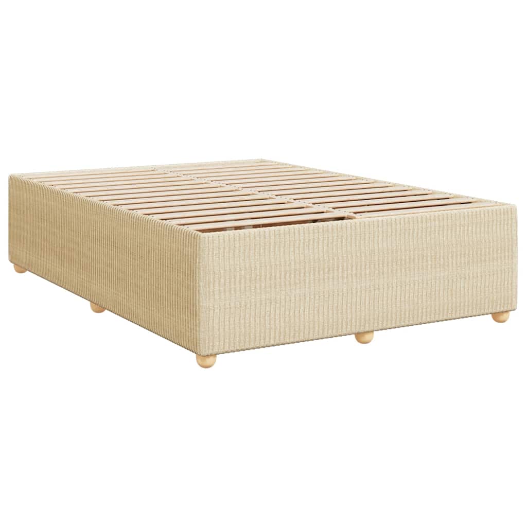 Krevet s oprugama i madracem krem 140x200 cm od tkanine