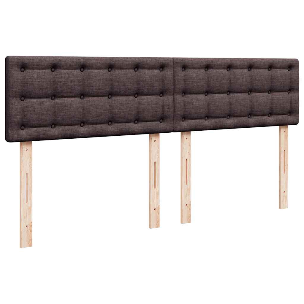 Krevet s oprugama i madracem tamnosmeđi 200x200 cm od tkanine