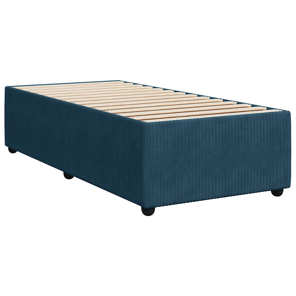 Box spring krevet s madracem plavi 80 x 200 cm baršunasti
