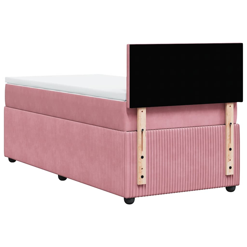 Box spring krevet s madracem ružičasti 80 x 200 cm baršunasti