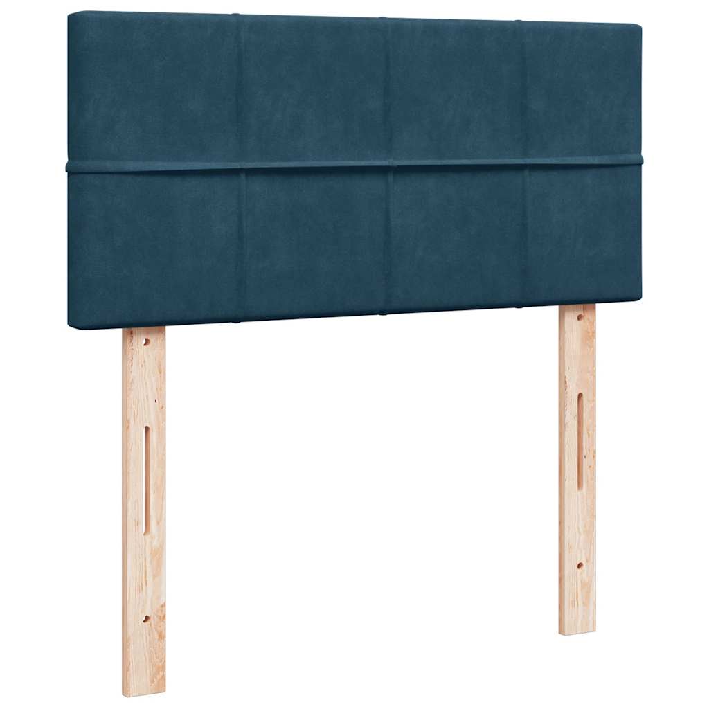 Box spring krevet s madracem plavi 80 x 200 cm baršunasti