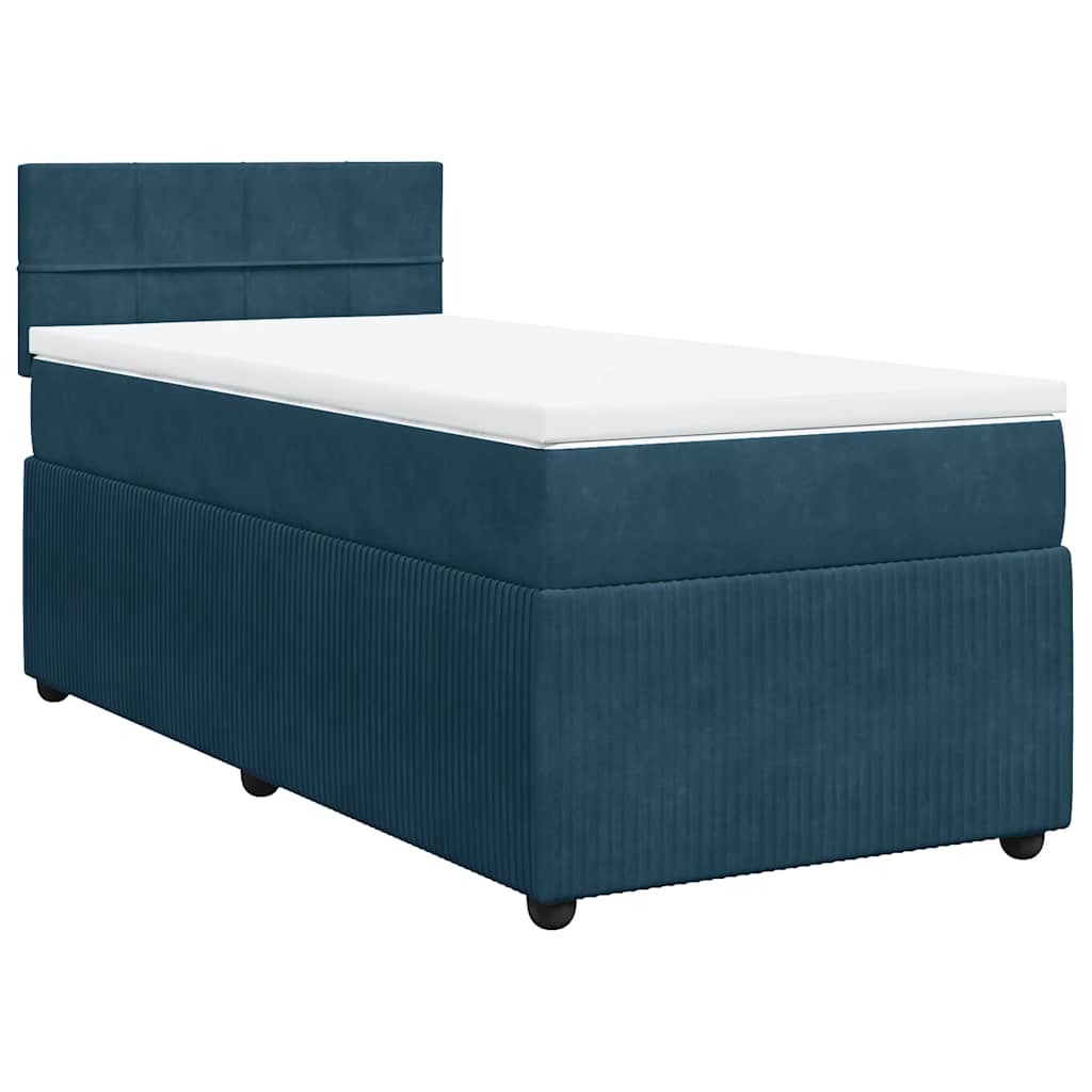 Box spring krevet s madracem plavi 80 x 200 cm baršunasti