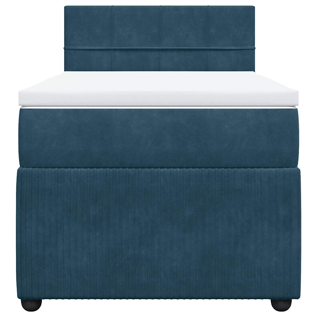 Box spring krevet s madracem plavi 80 x 200 cm baršunasti