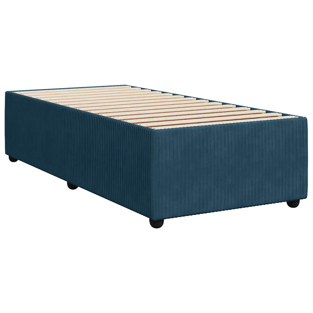 Box spring krevet s madracem plavi 80 x 200 cm baršunasti