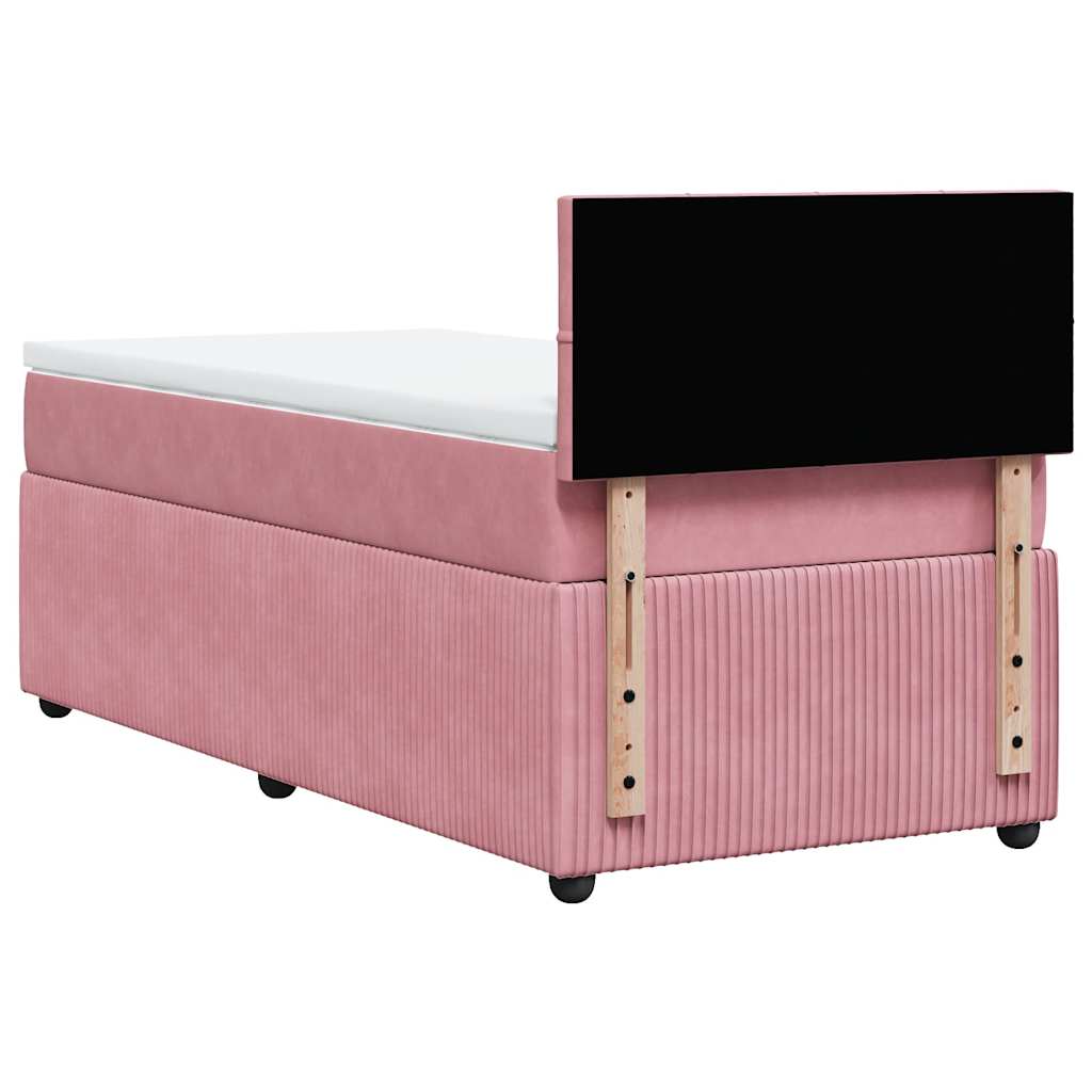Box spring krevet s madracem ružičasti 80 x 200 cm baršunasti
