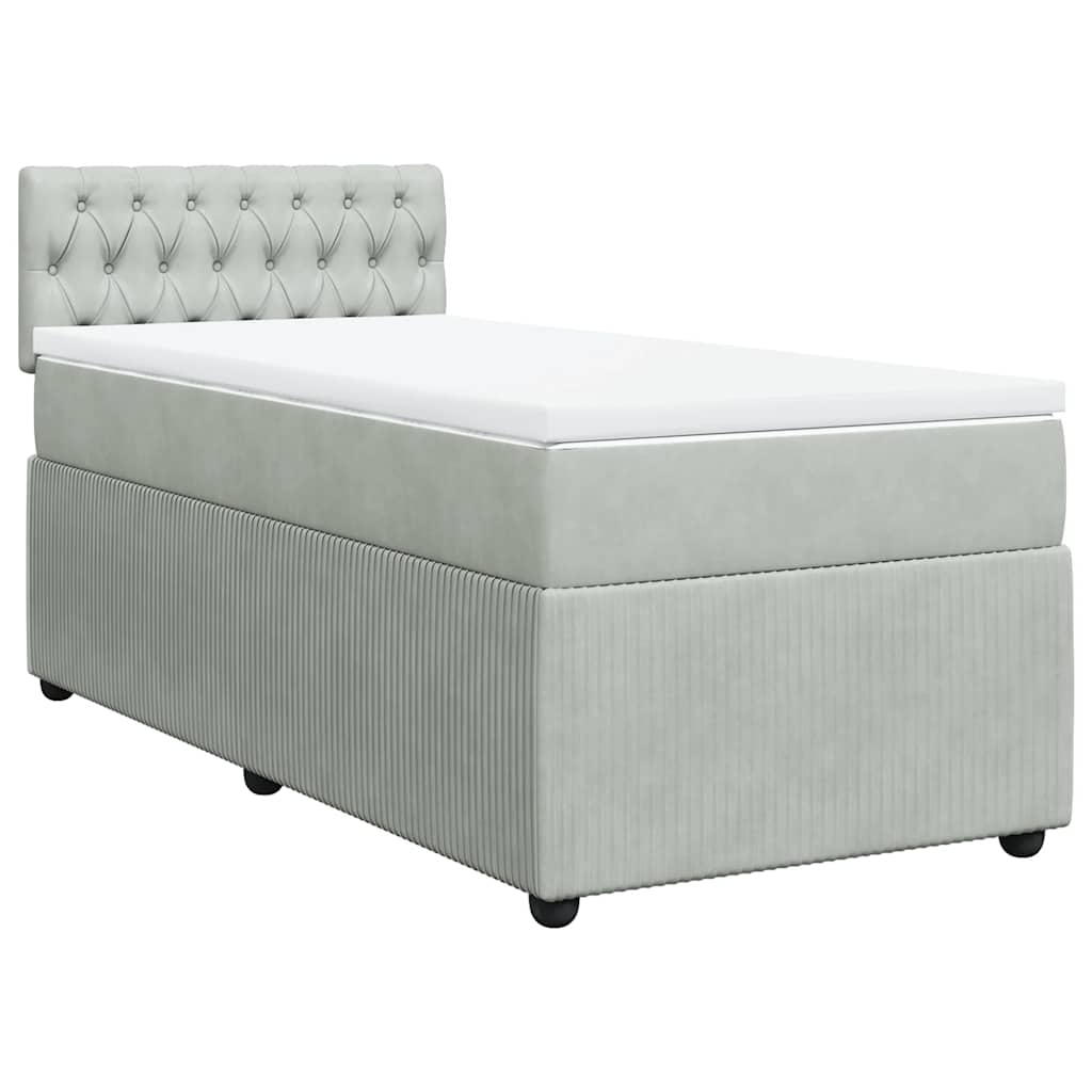 Box spring krevet s madracem svjetlosivi 80 x 200 cm baršunasti