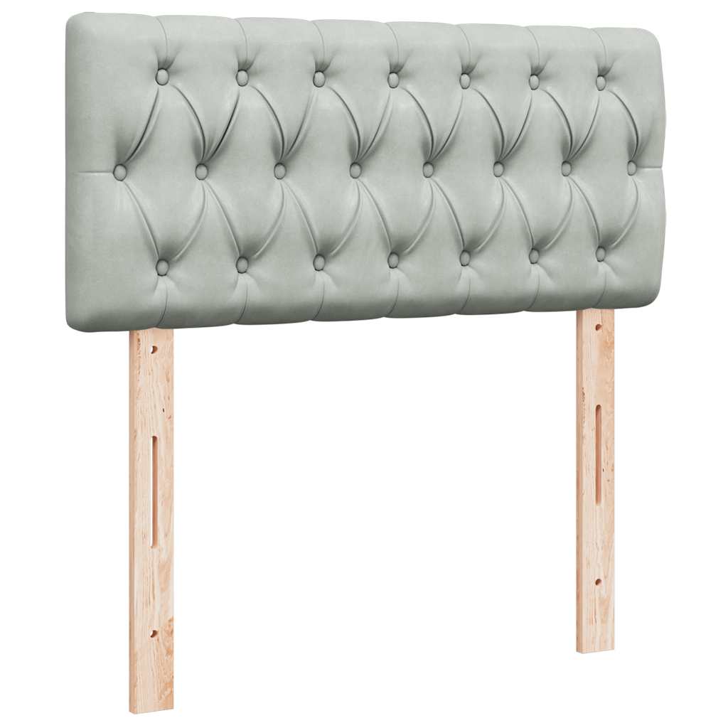 Box spring krevet s madracem svjetlosivi 80 x 200 cm baršunasti