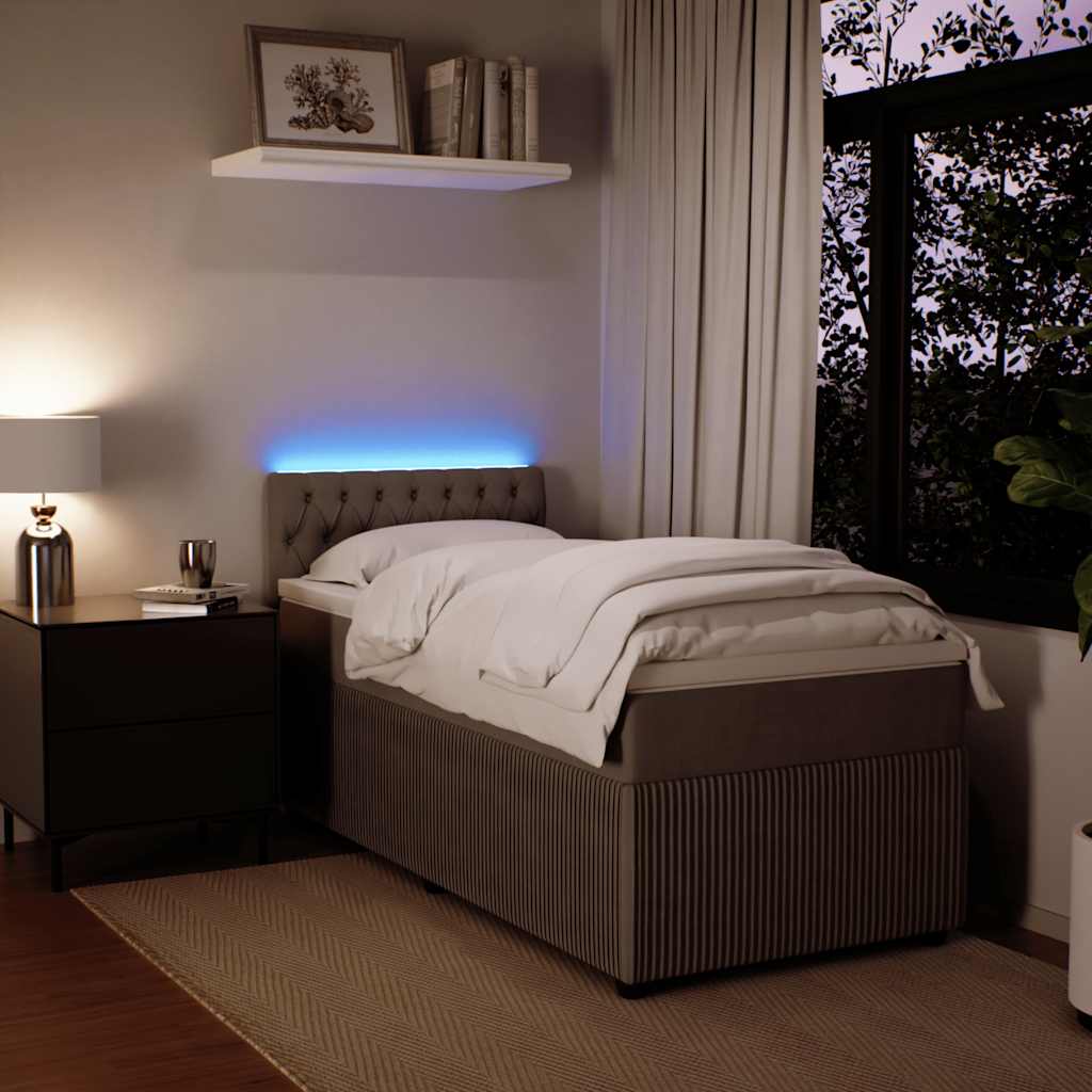 Box spring krevet s madracem svjetlosivi 80 x 200 cm baršunasti