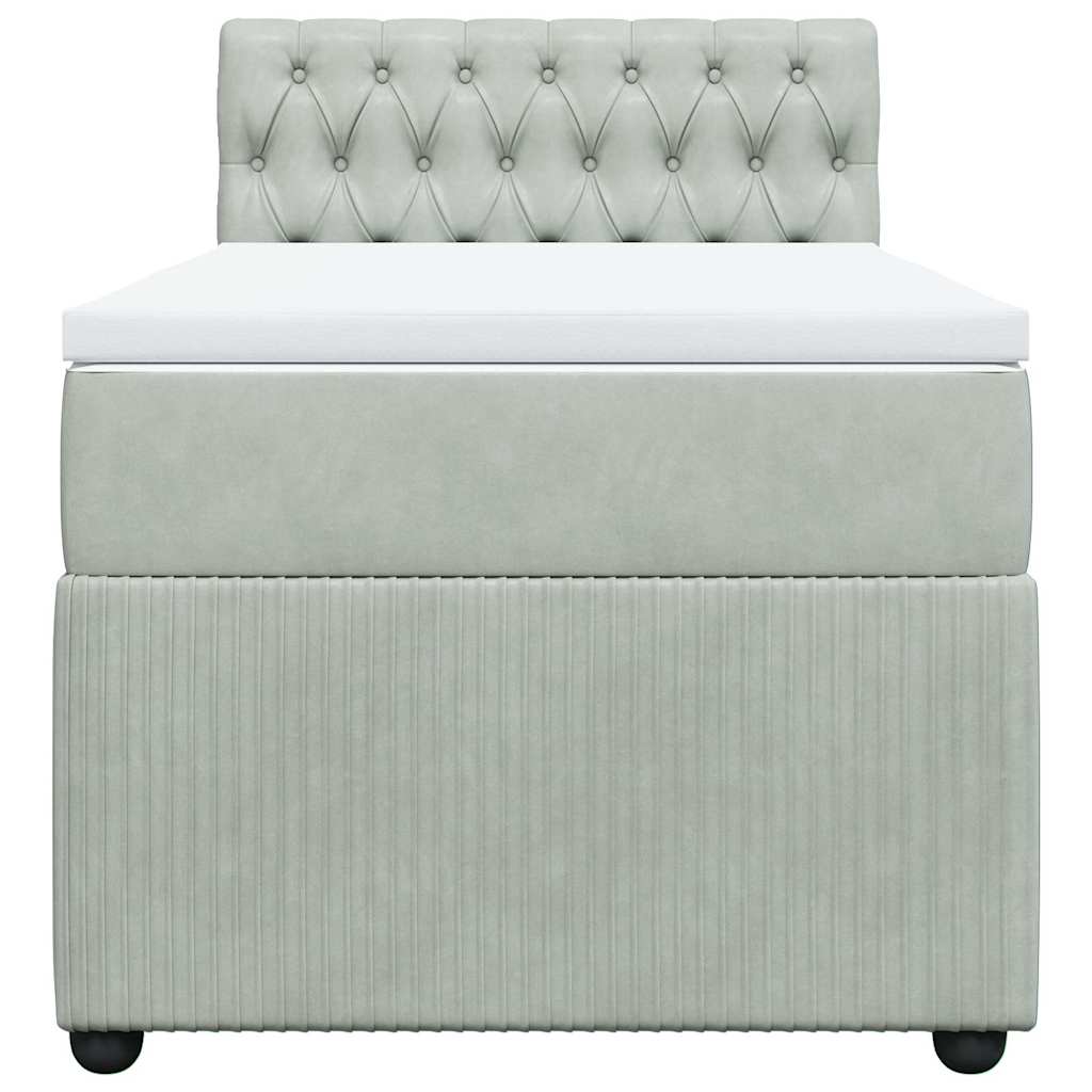 Box spring krevet s madracem svjetlosivi 80 x 200 cm baršunasti