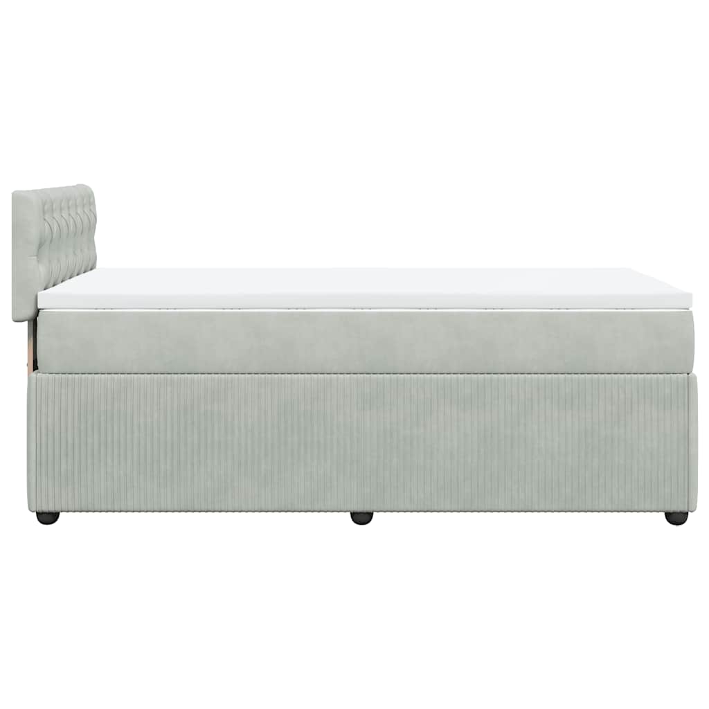 Box spring krevet s madracem svjetlosivi 80 x 200 cm baršunasti