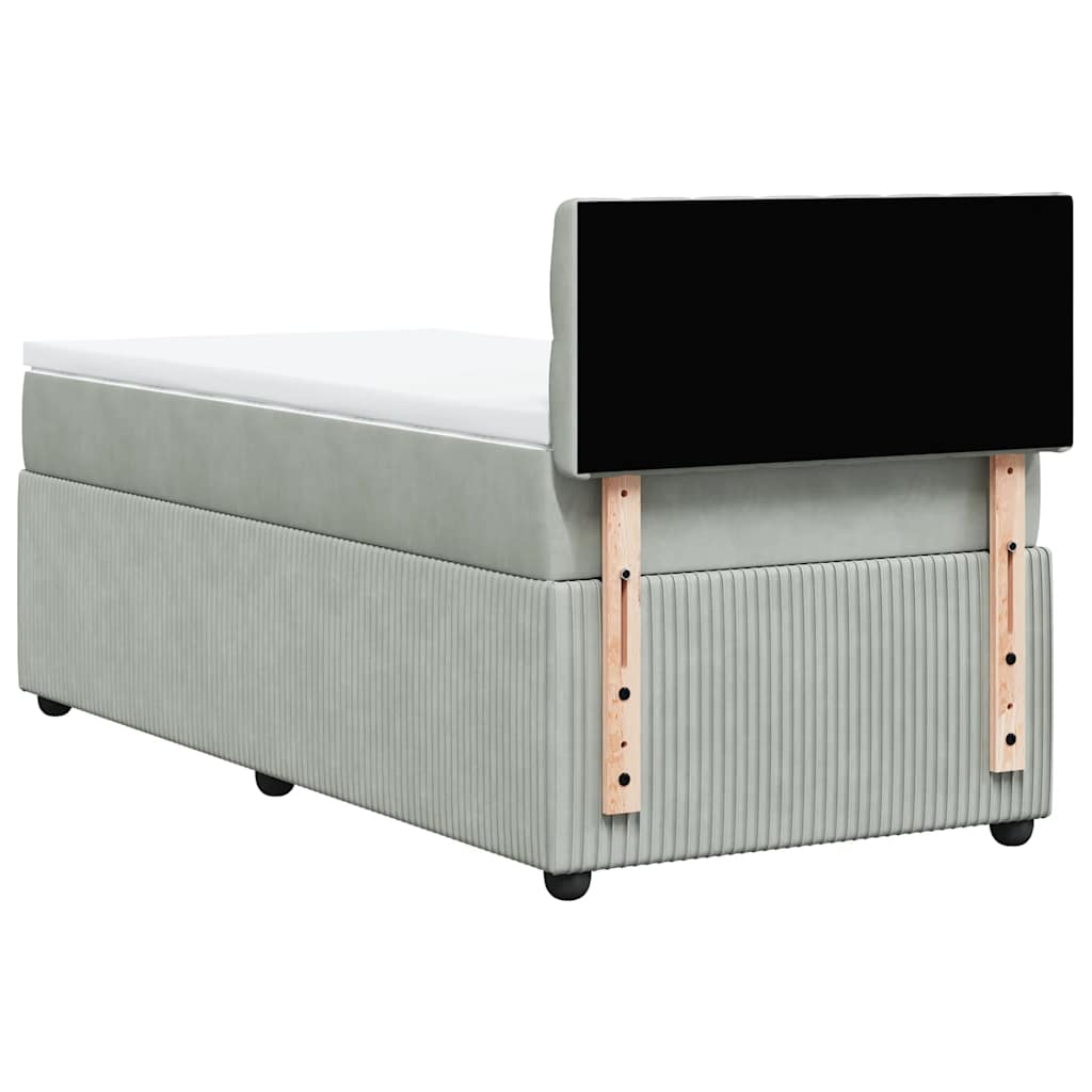 Box spring krevet s madracem svjetlosivi 80 x 200 cm baršunasti