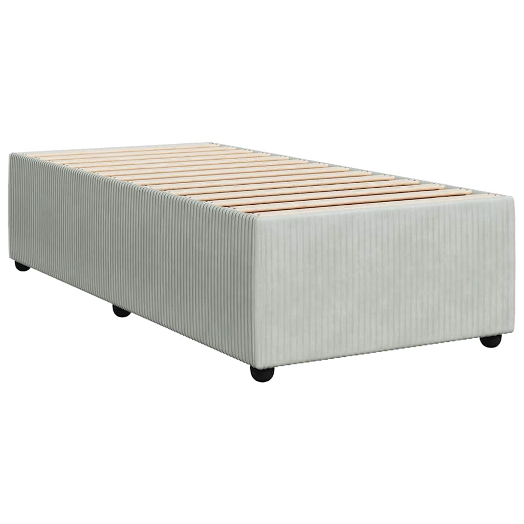 Box spring krevet s madracem svjetlosivi 80 x 200 cm baršunasti