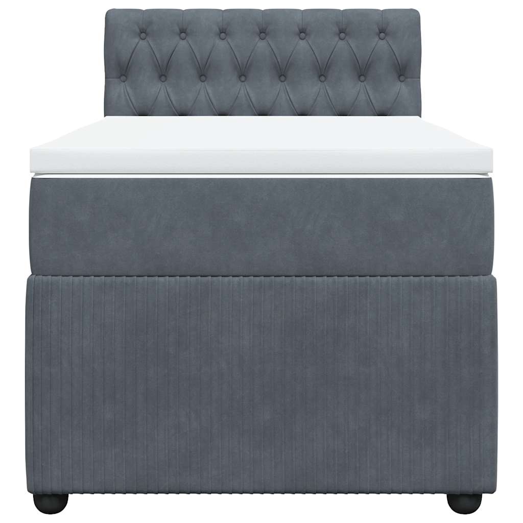 Box spring krevet s madracem tamnosivi 80 x 200 cm baršunasti