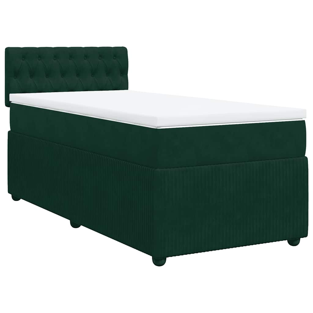 Box spring krevet s madracem tamnozeleni 80 x 200 cm baršunasti