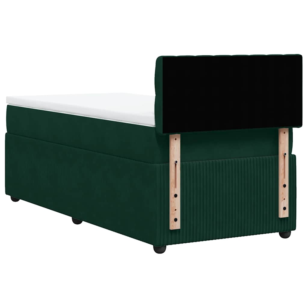 Box spring krevet s madracem tamnozeleni 80 x 200 cm baršunasti