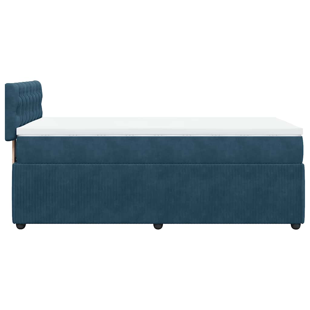 Box spring krevet s madracem plavi 80 x 200 cm baršunasti