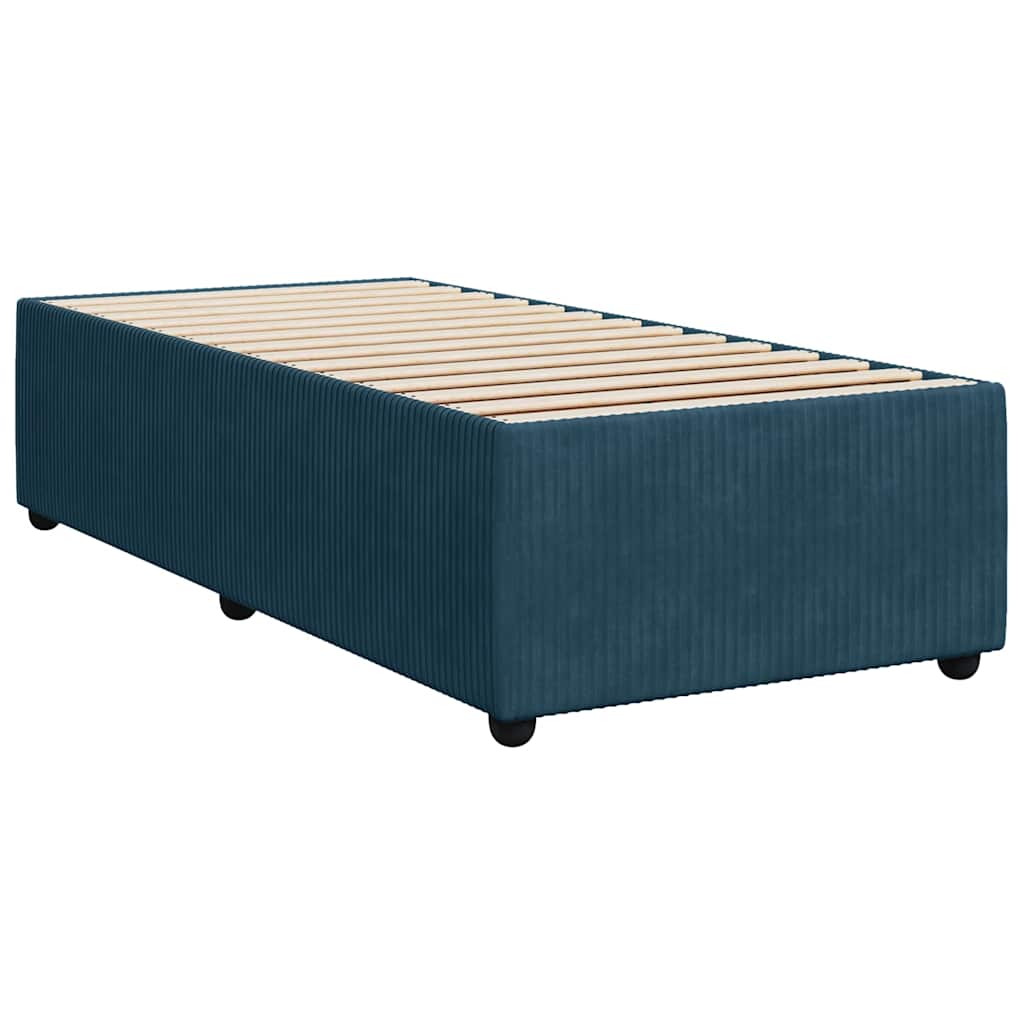 Box spring krevet s madracem plavi 80 x 200 cm baršunasti