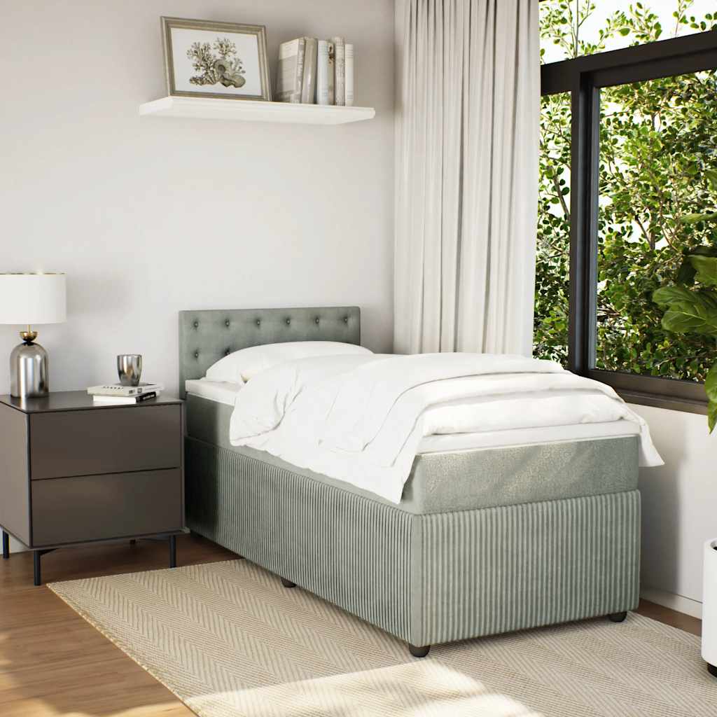 Box spring krevet s madracem svjetlosivi 80 x 200 cm baršunasti