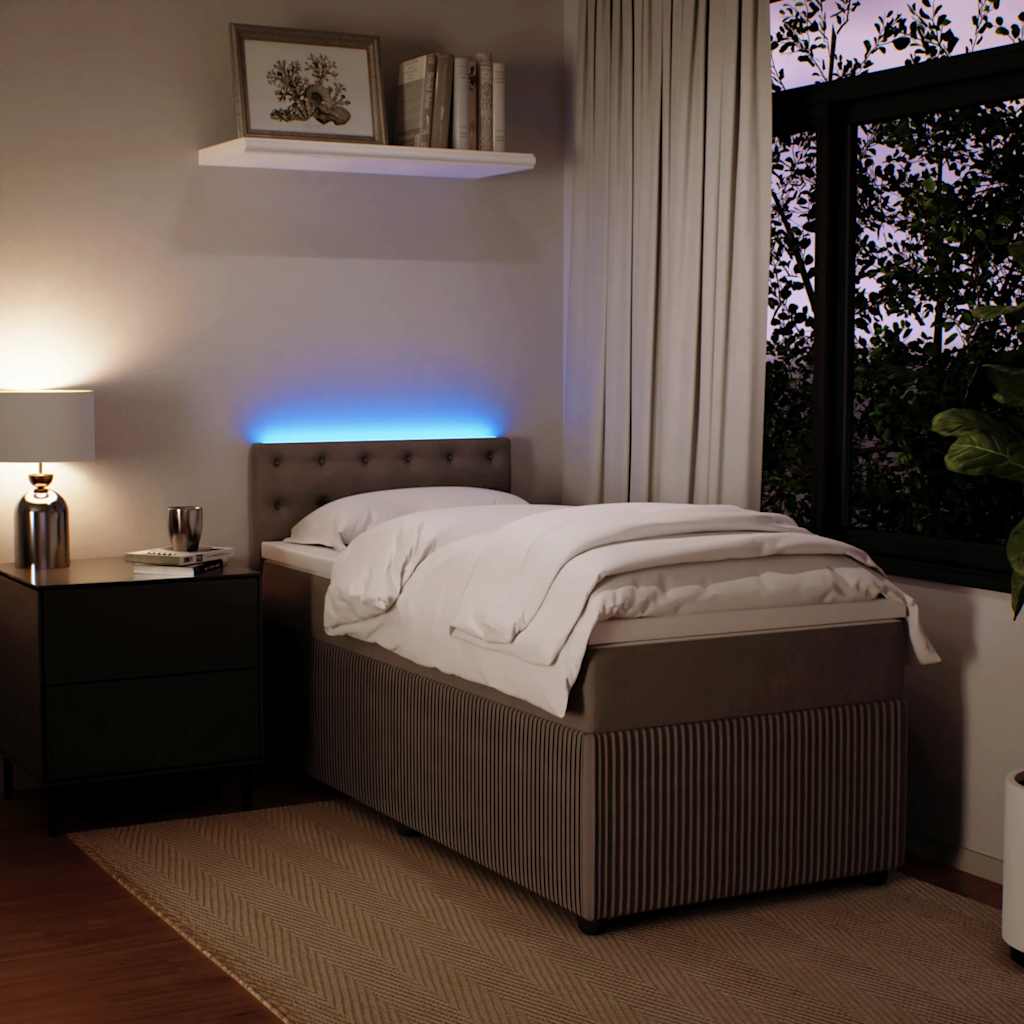 Box spring krevet s madracem svjetlosivi 80 x 200 cm baršunasti