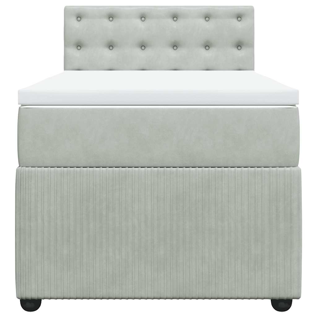 Box spring krevet s madracem svjetlosivi 80 x 200 cm baršunasti