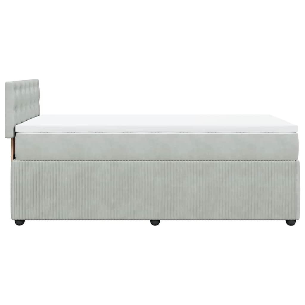 Box spring krevet s madracem svjetlosivi 80 x 200 cm baršunasti