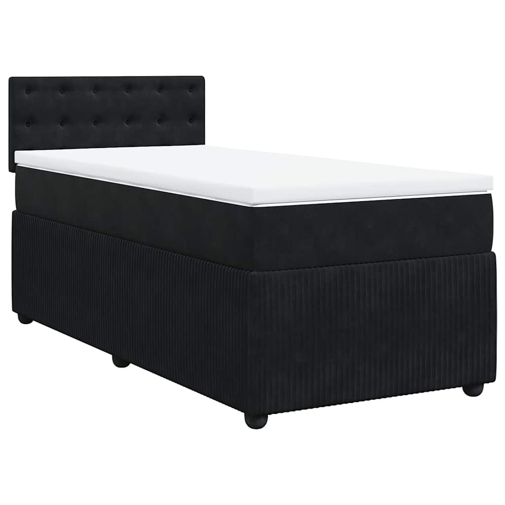 Box spring krevet s madracem crni 80 x 200 cm baršunasti