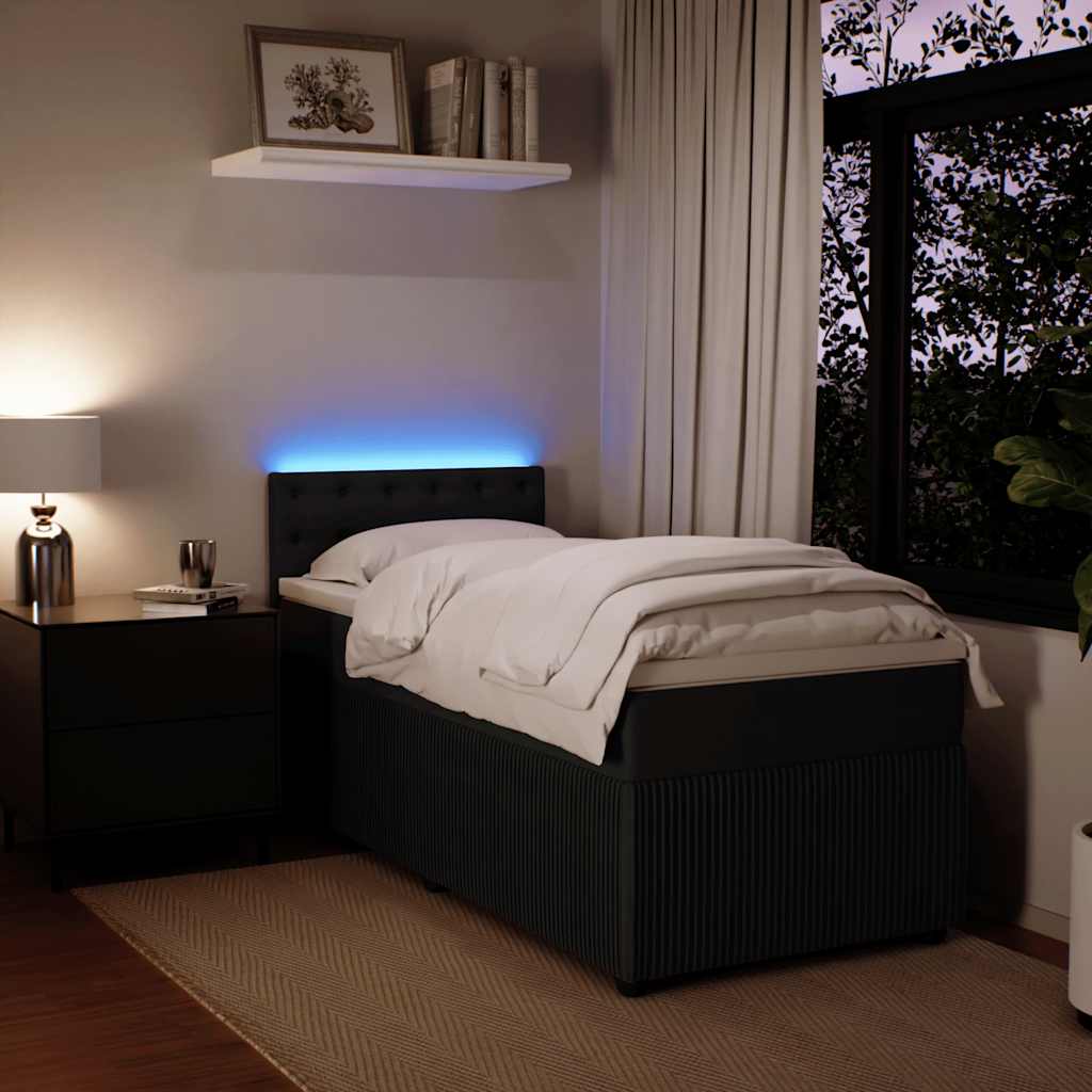 Box spring krevet s madracem crni 80 x 200 cm baršunasti