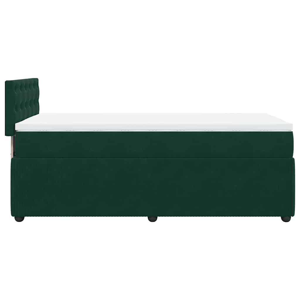 Box spring krevet s madracem tamnozeleni 80 x 200 cm baršunasti