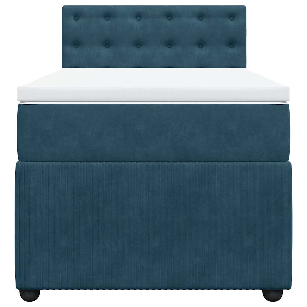 Box spring krevet s madracem plavi 80 x 200 cm baršunasti