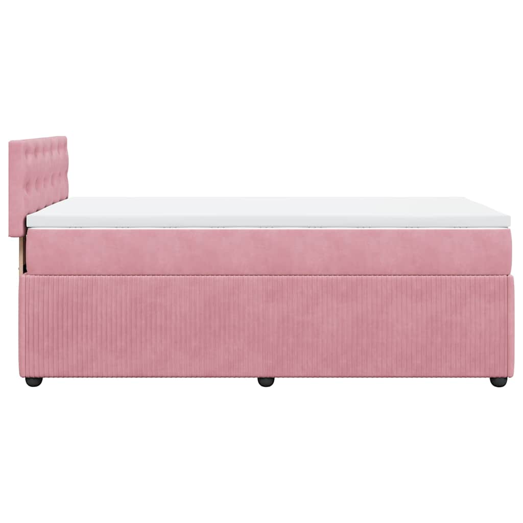 Box spring krevet s madracem ružičasti 80 x 200 cm baršunasti
