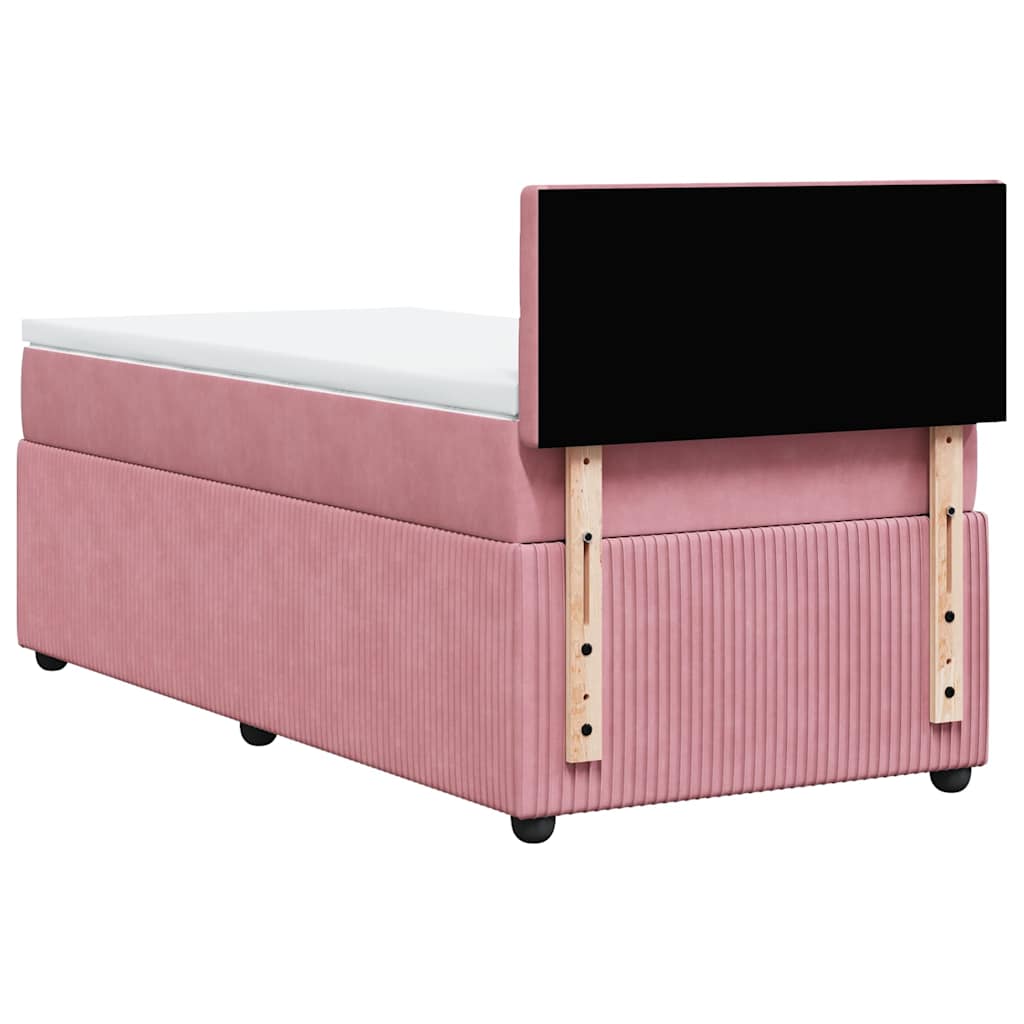 Box spring krevet s madracem ružičasti 80 x 200 cm baršunasti