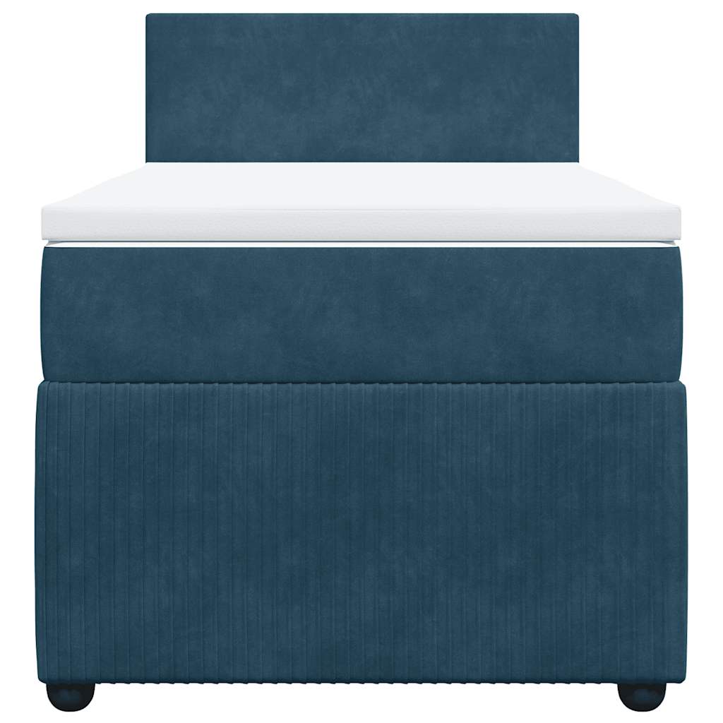 Box spring krevet s madracem plavi 90x190 cm baršunasti